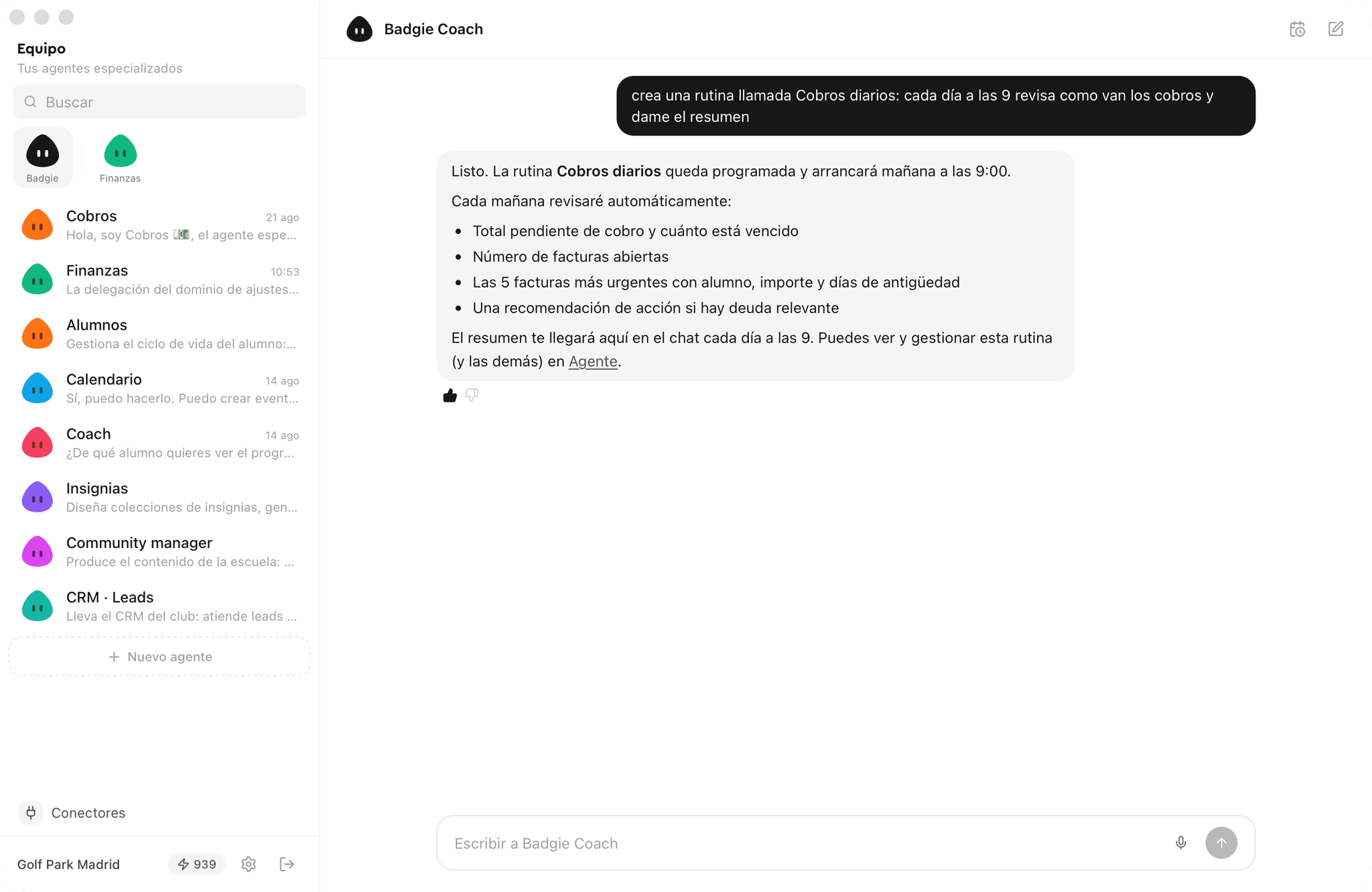 Badgie Agents : des agents IA pour clubs et écoles de sport