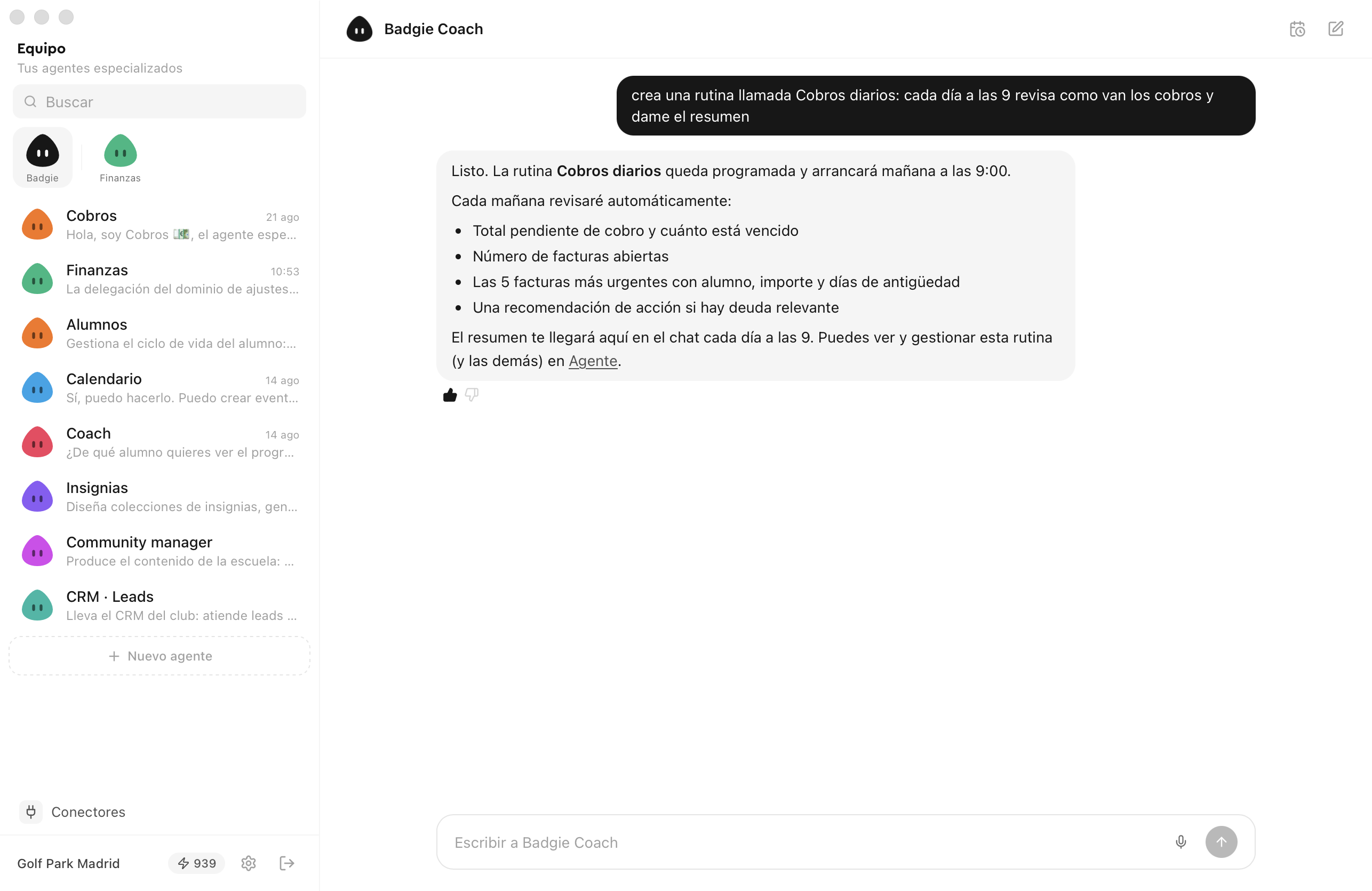 Badgie Agents : des agents IA pour clubs et écoles de sport